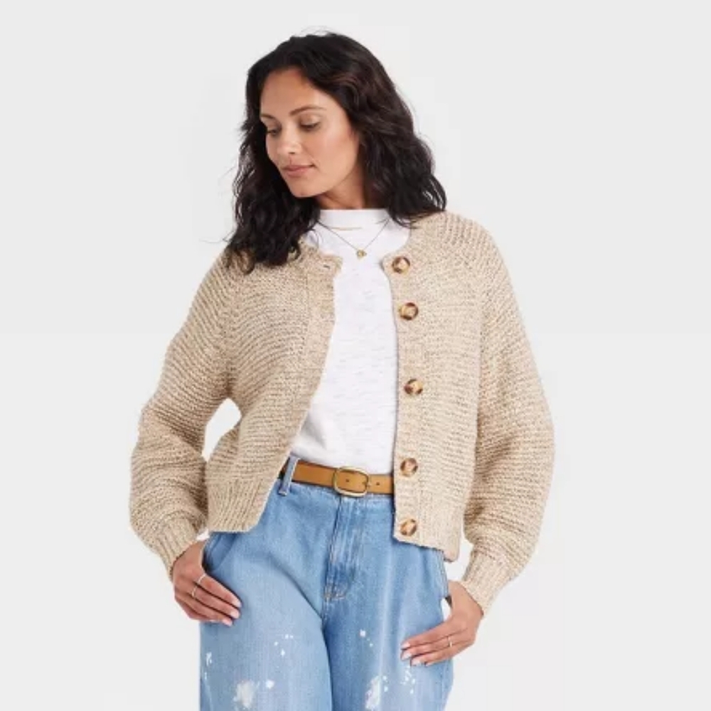 Universal thread tan cardigan